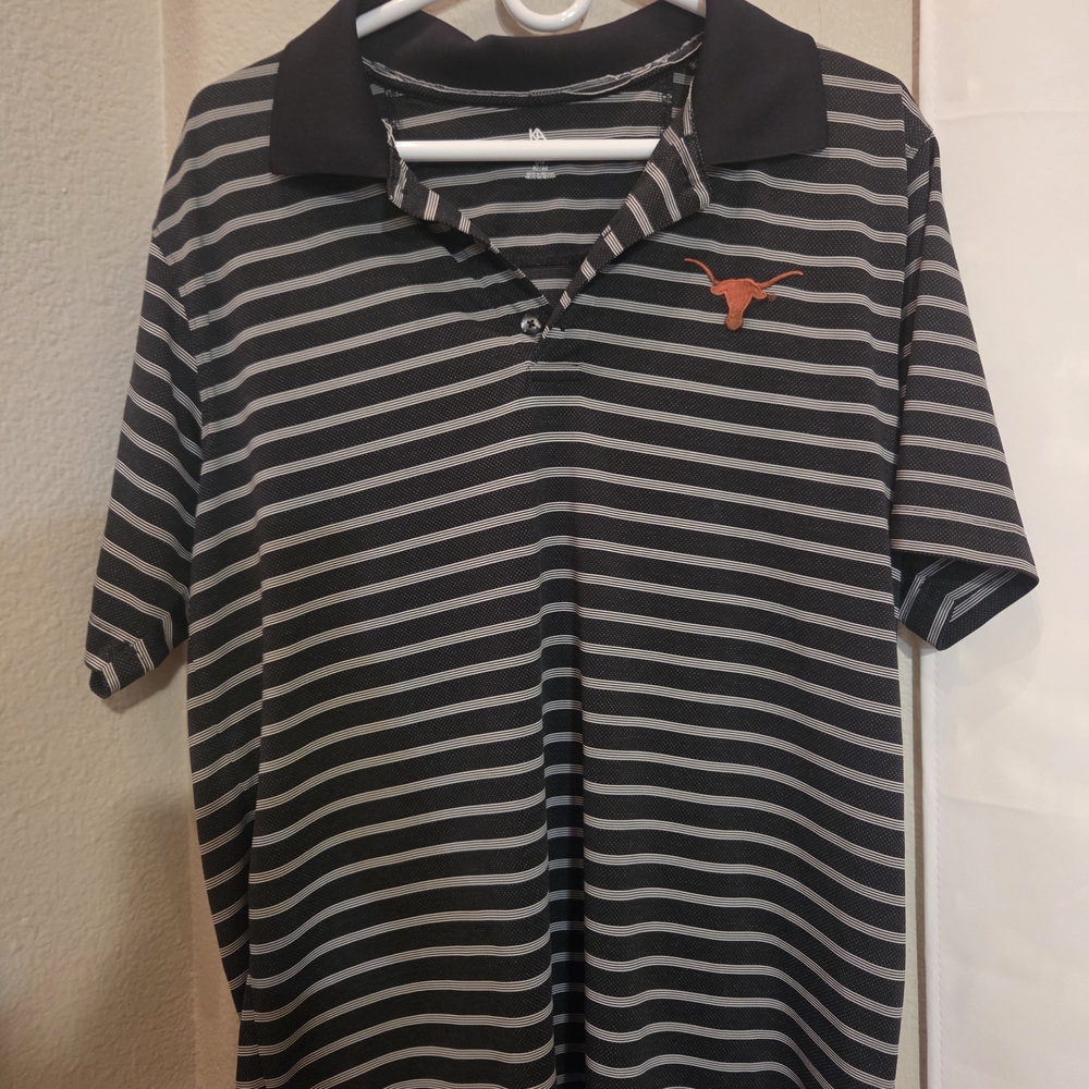 Knights Apparel Black and White Texas Longhorn Polo